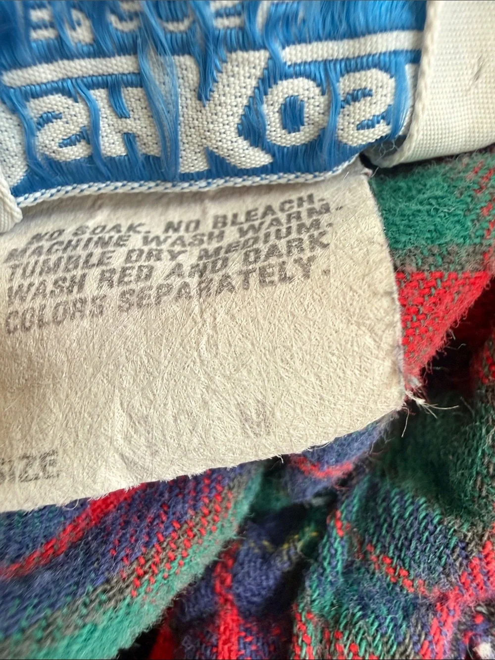 Vintage Oshkosh B’gosh Shirt Button Down 100% Cotton Children's Plaid Flannel
